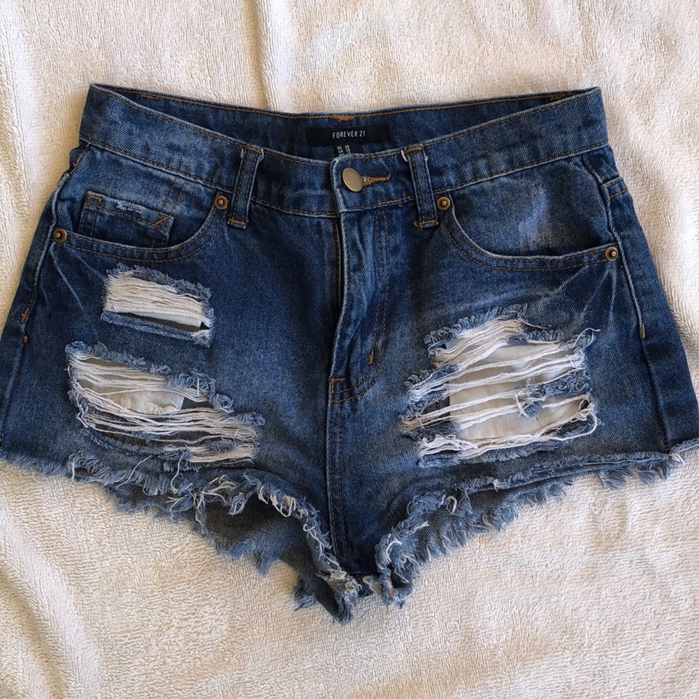High wasted jean shorts